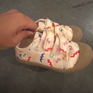 Cat & Jack Cream Sneakers with Colorful Patterns